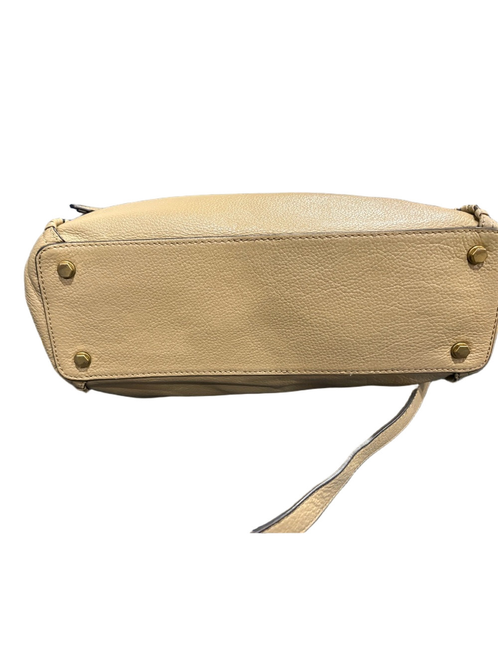 Oryany Pebbled Leather Satchel Crossbody Bag Beige/Taupe Whipstitch EUC - Picture 7 of 16